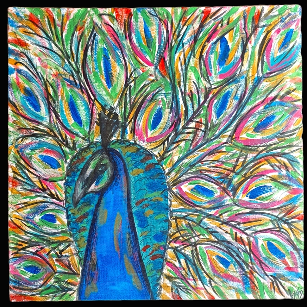 Peacock 12×12 Wall Art